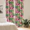 Ambesonne Hibiscus Curtains, Watercolor Silhouettes of Tropical Floral with Neutral Colors Boho Art, Window Treatments 2 Panel Set for Living Room Bedroom, Pair of – 28″ x 63″, Dark Coral Coral White(Fern Green Magenta)