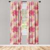 Ambesonne Hibiscus Curtains, Watercolor Silhouettes of Tropical Floral with Neutral Colors Boho Art, Window Treatments 2 Panel Set for Living Room Bedroom, Pair of – 28″ x 63″, Dark Coral Coral White(Dark Pink Pastel Pink)