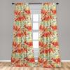 Ambesonne Hibiscus Curtains, Watercolor Silhouettes of Tropical Floral with Neutral Colors Boho Art, Window Treatments 2 Panel Set for Living Room Bedroom, Pair of – 28″ x 63″, Dark Coral Coral White(Dark Coral Mustard White)