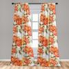 Ambesonne Hibiscus Curtains, Watercolor Silhouettes of Tropical Floral with Neutral Colors Boho Art, Window Treatments 2 Panel Set for Living Room Bedroom, Pair of – 28″ x 63″, Dark Coral Coral White(Vermilion Peacock Green)