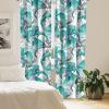 Ambesonne Hibiscus Curtains, Watercolor Silhouettes of Tropical Floral with Neutral Colors Boho Art, Window Treatments 2 Panel Set for Living Room Bedroom, Pair of – 28″ x 63″, Dark Coral Coral White(Dark Seafoam and Champagne)