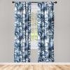 Ambesonne Hibiscus Curtains, Watercolor Silhouettes of Tropical Floral with Neutral Colors Boho Art, Window Treatments 2 Panel Set for Living Room Bedroom, Pair of – 28″ x 63″, Dark Coral Coral White(Blue Grey Dark Sky Blue)