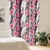 Ambesonne Hibiscus Curtains, Watercolor Silhouettes of Tropical Floral with Neutral Colors Boho Art, Window Treatments 2 Panel Set for Living Room Bedroom, Pair of – 28″ x 63″, Dark Coral Coral White(Pale Pink Hot Pink White)