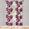 Ambesonne Hibiscus Curtains, Watercolor Silhouettes of Tropical Floral with Neutral Colors Boho Art, Window Treatments 2 Panel Set for Living Room Bedroom, Pair of – 28″ x 63″, Dark Coral Coral White(Forest Green Magenta)