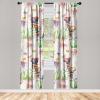 Ambesonne Hibiscus Curtains, Watercolor Silhouettes of Tropical Floral with Neutral Colors Boho Art, Window Treatments 2 Panel Set for Living Room Bedroom, Pair of – 28″ x 63″, Dark Coral Coral White(Fern Green Fuchsia)