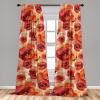 Ambesonne Hibiscus Curtains, Watercolor Silhouettes of Tropical Floral with Neutral Colors Boho Art, Window Treatments 2 Panel Set for Living Room Bedroom, Pair of – 28″ x 63″, Dark Coral Coral White(Dark Coral Vermilion)
