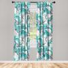 Ambesonne Hibiscus Curtains, Watercolor Silhouettes of Tropical Floral with Neutral Colors Boho Art, Window Treatments 2 Panel Set for Living Room Bedroom, Pair of – 28″ x 63″, Dark Coral Coral White(Dark Seafoam and Champagne)