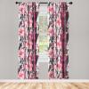 Ambesonne Hibiscus Curtains, Watercolor Silhouettes of Tropical Floral with Neutral Colors Boho Art, Window Treatments 2 Panel Set for Living Room Bedroom, Pair of – 28″ x 63″, Dark Coral Coral White(Pale Pink Hot Pink White)
