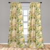 Ambesonne Poppy Curtains, Vintage Composition of Neutral Flowers Greenish Peduncles Romantic Vibes Art, Window Treatments 2 Panel Set for Living Room Bedroom, Pair of – 28″ x 63″, Blush Yellow Green(Fern Green Pale Orange)