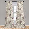 Ambesonne Poppy Curtains, Vintage Composition of Neutral Flowers Greenish Peduncles Romantic Vibes Art, Window Treatments 2 Panel Set for Living Room Bedroom, Pair of – 28″ x 63″, Blush Yellow Green(Eggshell Dried Rose)