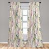 Ambesonne Poppy Curtains, Vintage Composition of Neutral Flowers Greenish Peduncles Romantic Vibes Art, Window Treatments 2 Panel Set for Living Room Bedroom, Pair of – 28″ x 63″, Blush Yellow Green(Pale Purple and Grey Teal)