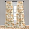 Ambesonne Poppy Curtains, Vintage Composition of Neutral Flowers Greenish Peduncles Romantic Vibes Art, Window Treatments 2 Panel Set for Living Room Bedroom, Pair of – 28″ x 63″, Blush Yellow Green(Reseda Green Dark Peach)