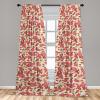 Ambesonne Poppy Curtains, Vintage Composition of Neutral Flowers Greenish Peduncles Romantic Vibes Art, Window Treatments 2 Panel Set for Living Room Bedroom, Pair of – 28″ x 63″, Blush Yellow Green(Pale Ruby Fern Green)
