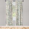 Ambesonne Poppy Curtains, Vintage Composition of Neutral Flowers Greenish Peduncles Romantic Vibes Art, Window Treatments 2 Panel Set for Living Room Bedroom, Pair of – 28″ x 63″, Blush Yellow Green(Dark Petrol Blue and Sepia)