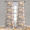 Ambesonne Poppy Curtains, Vintage Composition of Neutral Flowers Greenish Peduncles Romantic Vibes Art, Window Treatments 2 Panel Set for Living Room Bedroom, Pair of – 28″ x 63″, Blush Yellow Green(Petrol Blue Pale Yellow)