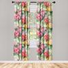 Ambesonne Poppy Curtains, Vintage Composition of Neutral Flowers Greenish Peduncles Romantic Vibes Art, Window Treatments 2 Panel Set for Living Room Bedroom, Pair of – 28″ x 63″, Blush Yellow Green(Dark Orange Fern Green)