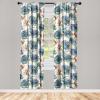 Ambesonne Poppy Curtains, Vintage Composition of Neutral Flowers Greenish Peduncles Romantic Vibes Art, Window Treatments 2 Panel Set for Living Room Bedroom, Pair of – 28″ x 63″, Blush Yellow Green(Hunter Green Teal and Blue)