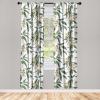 Ambesonne Poppy Curtains, Vintage Composition of Neutral Flowers Greenish Peduncles Romantic Vibes Art, Window Treatments 2 Panel Set for Living Room Bedroom, Pair of – 28″ x 63″, Blush Yellow Green(Hunter Green and Warm Taupe)
