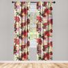 Ambesonne Poppy Curtains, Vintage Composition of Neutral Flowers Greenish Peduncles Romantic Vibes Art, Window Treatments 2 Panel Set for Living Room Bedroom, Pair of – 28″ x 63″, Blush Yellow Green(Dark Pink and Pastel Yellow)