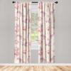 Ambesonne Poppy Curtains, Vintage Composition of Neutral Flowers Greenish Peduncles Romantic Vibes Art, Window Treatments 2 Panel Set for Living Room Bedroom, Pair of – 28″ x 63″, Blush Yellow Green(Pale Fuchsia and Dark Coral)