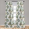Ambesonne Poppy Curtains, Vintage Composition of Neutral Flowers Greenish Peduncles Romantic Vibes Art, Window Treatments 2 Panel Set for Living Room Bedroom, Pair of – 28″ x 63″, Blush Yellow Green(Hunter Green and Warm Taupe)