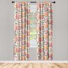 Ambesonne Poppy Curtains, Vintage Composition of Neutral Flowers Greenish Peduncles Romantic Vibes Art, Window Treatments 2 Panel Set for Living Room Bedroom, Pair of – 28″ x 63″, Blush Yellow Green(Coral Purpleblue Cream)