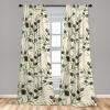Ambesonne Poppy Curtains, Vintage Composition of Neutral Flowers Greenish Peduncles Romantic Vibes Art, Window Treatments 2 Panel Set for Living Room Bedroom, Pair of – 28″ x 63″, Blush Yellow Green(Slate Brown Taupe and Umber)
