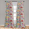 Ambesonne Poppy Curtains, Vintage Composition of Neutral Flowers Greenish Peduncles Romantic Vibes Art, Window Treatments 2 Panel Set for Living Room Bedroom, Pair of – 28″ x 63″, Blush Yellow Green(Dark Coral Lavender Cream)