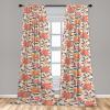 Ambesonne Poppy Curtains, Vintage Composition of Neutral Flowers Greenish Peduncles Romantic Vibes Art, Window Treatments 2 Panel Set for Living Room Bedroom, Pair of – 28″ x 63″, Blush Yellow Green(Coral Purpleblue Cream)