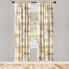Ambesonne Poppy Curtains, Vintage Composition of Neutral Flowers Greenish Peduncles Romantic Vibes Art, Window Treatments 2 Panel Set for Living Room Bedroom, Pair of – 28″ x 63″, Blush Yellow Green(Reseda Green Dark Peach)