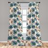 Ambesonne Poppy Curtains, Vintage Composition of Neutral Flowers Greenish Peduncles Romantic Vibes Art, Window Treatments 2 Panel Set for Living Room Bedroom, Pair of – 28″ x 63″, Blush Yellow Green(Hunter Green Teal and Blue)