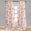 Ambesonne Poppy Curtains, Vintage Composition of Neutral Flowers Greenish Peduncles Romantic Vibes Art, Window Treatments 2 Panel Set for Living Room Bedroom, Pair of – 28″ x 63″, Blush Yellow Green(Pale Fuchsia and Dark Coral)