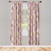 Ambesonne Poppy Curtains, Vintage Composition of Neutral Flowers Greenish Peduncles Romantic Vibes Art, Window Treatments 2 Panel Set for Living Room Bedroom, Pair of – 28″ x 63″, Blush Yellow Green(Pale Khaki Pale Pink)