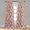 Ambesonne Poppy Curtains, Vintage Composition of Neutral Flowers Greenish Peduncles Romantic Vibes Art, Window Treatments 2 Panel Set for Living Room Bedroom, Pair of – 28″ x 63″, Blush Yellow Green(Pale Khaki Pale Pink)