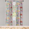 Ambesonne Poppy Curtains, Vintage Composition of Neutral Flowers Greenish Peduncles Romantic Vibes Art, Window Treatments 2 Panel Set for Living Room Bedroom, Pair of – 28″ x 63″, Blush Yellow Green(Dark Coral Lavender Cream)