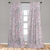Ambesonne Retro Curtains, Sketch Style Continuous Neutral Colors Floral Motifs Lines Dreamy Artwork, Window Treatments 2 Panel Set for Living Room Bedroom, Pair of – 28″ x 63″, Soft Pink Pale Purple(Dark Coral Pastel Pink)