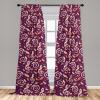 Ambesonne Retro Curtains, Sketch Style Continuous Neutral Colors Floral Motifs Lines Dreamy Artwork, Window Treatments 2 Panel Set for Living Room Bedroom, Pair of – 28″ x 63″, Soft Pink Pale Purple(Dark Magenta Pale Ruby)