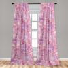 Ambesonne Retro Curtains, Sketch Style Continuous Neutral Colors Floral Motifs Lines Dreamy Artwork, Window Treatments 2 Panel Set for Living Room Bedroom, Pair of – 28″ x 63″, Soft Pink Pale Purple(Soft Pink Pale Purple)
