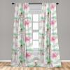 Ambesonne Retro Curtains, Sketch Style Continuous Neutral Colors Floral Motifs Lines Dreamy Artwork, Window Treatments 2 Panel Set for Living Room Bedroom, Pair of – 28″ x 63″, Soft Pink Pale Purple(Dried Rose and Pale Green)