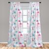 Ambesonne Retro Curtains, Sketch Style Continuous Neutral Colors Floral Motifs Lines Dreamy Artwork, Window Treatments 2 Panel Set for Living Room Bedroom, Pair of – 28″ x 63″, Soft Pink Pale Purple(Pale Sky Blue Soft Pink)