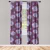 Ambesonne Retro Curtains, Sketch Style Continuous Neutral Colors Floral Motifs Lines Dreamy Artwork, Window Treatments 2 Panel Set for Living Room Bedroom, Pair of – 28″ x 63″, Soft Pink Pale Purple(Dark Magenta Purple)