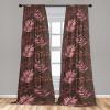 Ambesonne Retro Curtains, Sketch Style Continuous Neutral Colors Floral Motifs Lines Dreamy Artwork, Window Treatments 2 Panel Set for Living Room Bedroom, Pair of – 28″ x 63″, Soft Pink Pale Purple(Soft Pink Pale Brown)