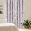 Ambesonne Retro Curtains, Sketch Style Continuous Neutral Colors Floral Motifs Lines Dreamy Artwork, Window Treatments 2 Panel Set for Living Room Bedroom, Pair of – 28″ x 63″, Soft Pink Pale Purple(Dark Coral Pastel Pink)