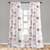 Ambesonne Retro Curtains, Sketch Style Continuous Neutral Colors Floral Motifs Lines Dreamy Artwork, Window Treatments 2 Panel Set for Living Room Bedroom, Pair of – 28″ x 63″, Soft Pink Pale Purple(Pistachio Green Soft Pink)