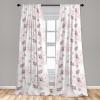 Ambesonne Retro Curtains, Sketch Style Continuous Neutral Colors Floral Motifs Lines Dreamy Artwork, Window Treatments 2 Panel Set for Living Room Bedroom, Pair of – 28″ x 63″, Soft Pink Pale Purple(Pale Rose Navy Blue)
