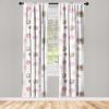 Ambesonne Retro Curtains, Sketch Style Continuous Neutral Colors Floral Motifs Lines Dreamy Artwork, Window Treatments 2 Panel Set for Living Room Bedroom, Pair of – 28″ x 63″, Soft Pink Pale Purple(Pistachio Green Soft Pink)