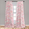 Ambesonne Retro Curtains, Sketch Style Continuous Neutral Colors Floral Motifs Lines Dreamy Artwork, Window Treatments 2 Panel Set for Living Room Bedroom, Pair of – 28″ x 63″, Soft Pink Pale Purple(Soft Pink Pale Blue)