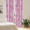 Ambesonne Retro Curtains, Sketch Style Continuous Neutral Colors Floral Motifs Lines Dreamy Artwork, Window Treatments 2 Panel Set for Living Room Bedroom, Pair of – 28″ x 63″, Soft Pink Pale Purple(Soft Pink Pale Purple)