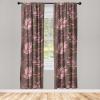 Ambesonne Retro Curtains, Sketch Style Continuous Neutral Colors Floral Motifs Lines Dreamy Artwork, Window Treatments 2 Panel Set for Living Room Bedroom, Pair of – 28″ x 63″, Soft Pink Pale Purple(Soft Pink Pale Brown)