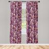 Ambesonne Retro Curtains, Sketch Style Continuous Neutral Colors Floral Motifs Lines Dreamy Artwork, Window Treatments 2 Panel Set for Living Room Bedroom, Pair of – 28″ x 63″, Soft Pink Pale Purple(Dark Magenta Pale Ruby)